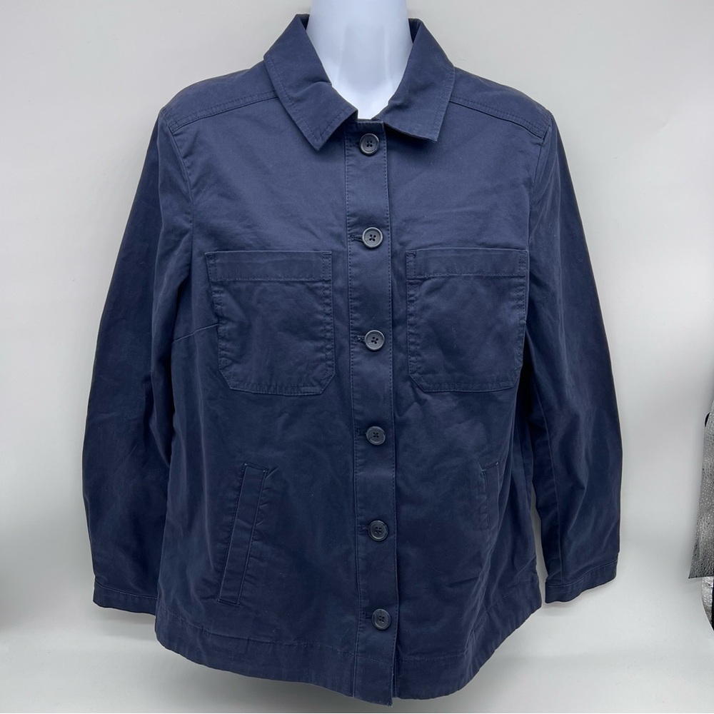 Banana Republic Factory Dark Blue Button Front Utility Shacket Jacket-Size XS